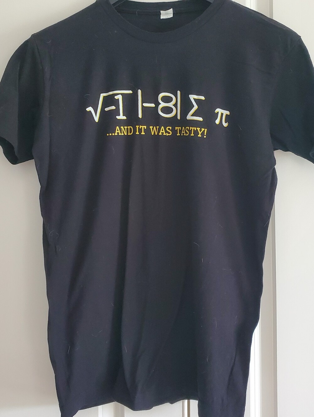 Math Nerd Equation Fun Tultex Tee TShirt Men's M Black White Yellow Cotton